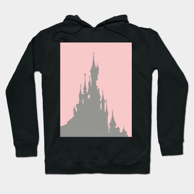 Magic Castle Silhouette Paris Millennial Pink Grey 1 Hoodie by FandomTrading